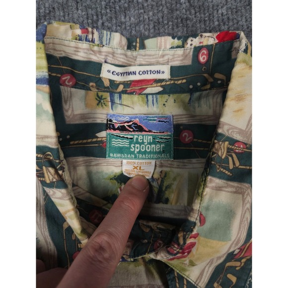 Reyn Spooner Shirt Mens XL Golf Course Club Camp Egyptian Cotton Vintage - Picture 3 of 6